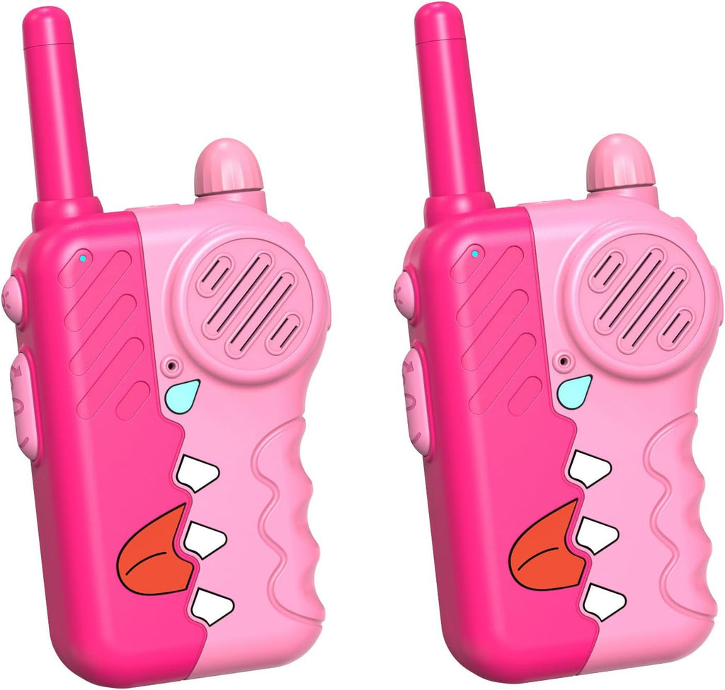 Walkie Talkies for Kids 2 Pack, 2200m Long Range Indoor and Outdoor Intercom, Built-in Flashlight, Girls Birthday Gifts, Outdoor Play, Family Games(Pink)