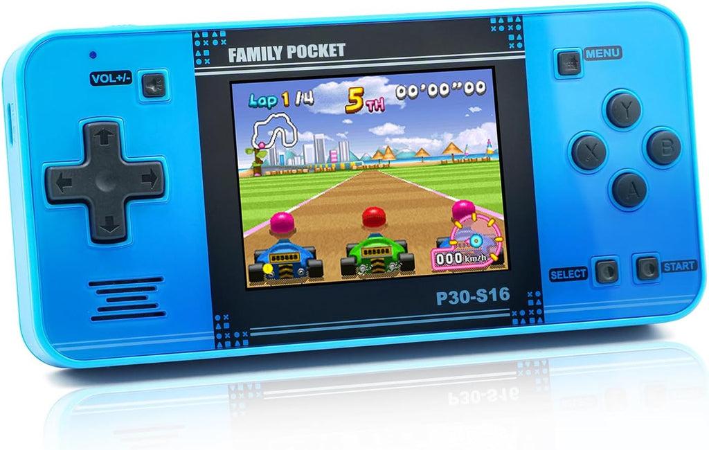 Handheld Game for Kids -Preloaded 220 Retro Video Games, Portable Gaming Player with Rechargeable Battery 3.0" LCD Screen, Mini Arcade Electronic Toy Gifts for Boys Girls (Blue)