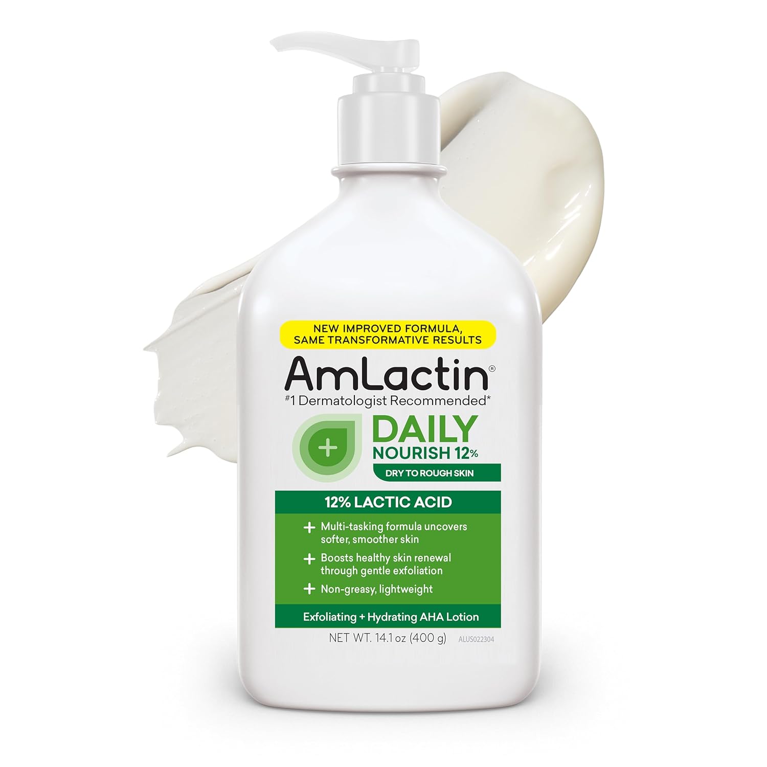 AmLactin Daily Nourish 12% - 14.1 oz Body Lotion with 12% Lactic Acid - Exfoliator and Moisturizer for Dry Skin