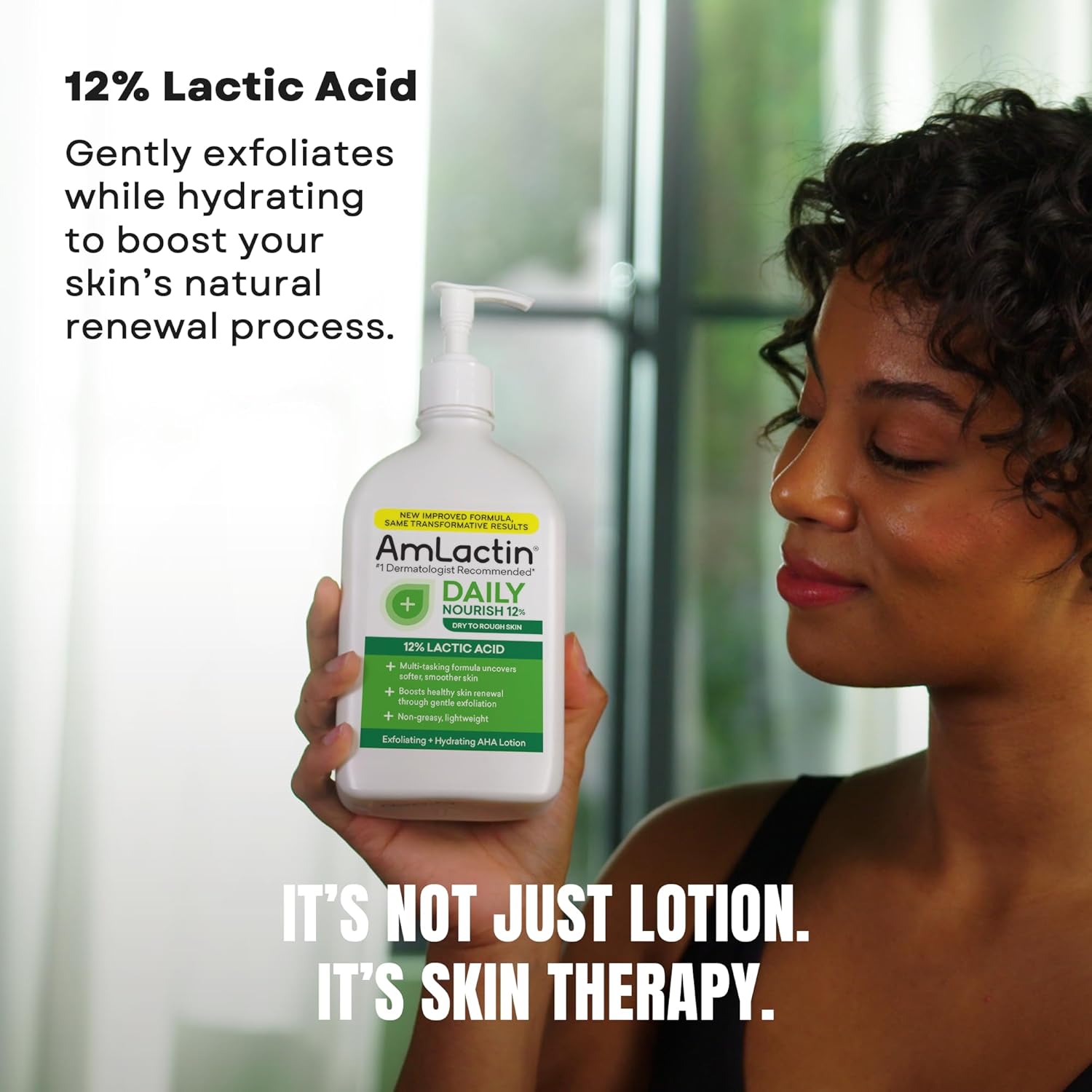AmLactin Daily Nourish 12% - 14.1 oz Body Lotion with 12% Lactic Acid - Exfoliator and Moisturizer for Dry Skin